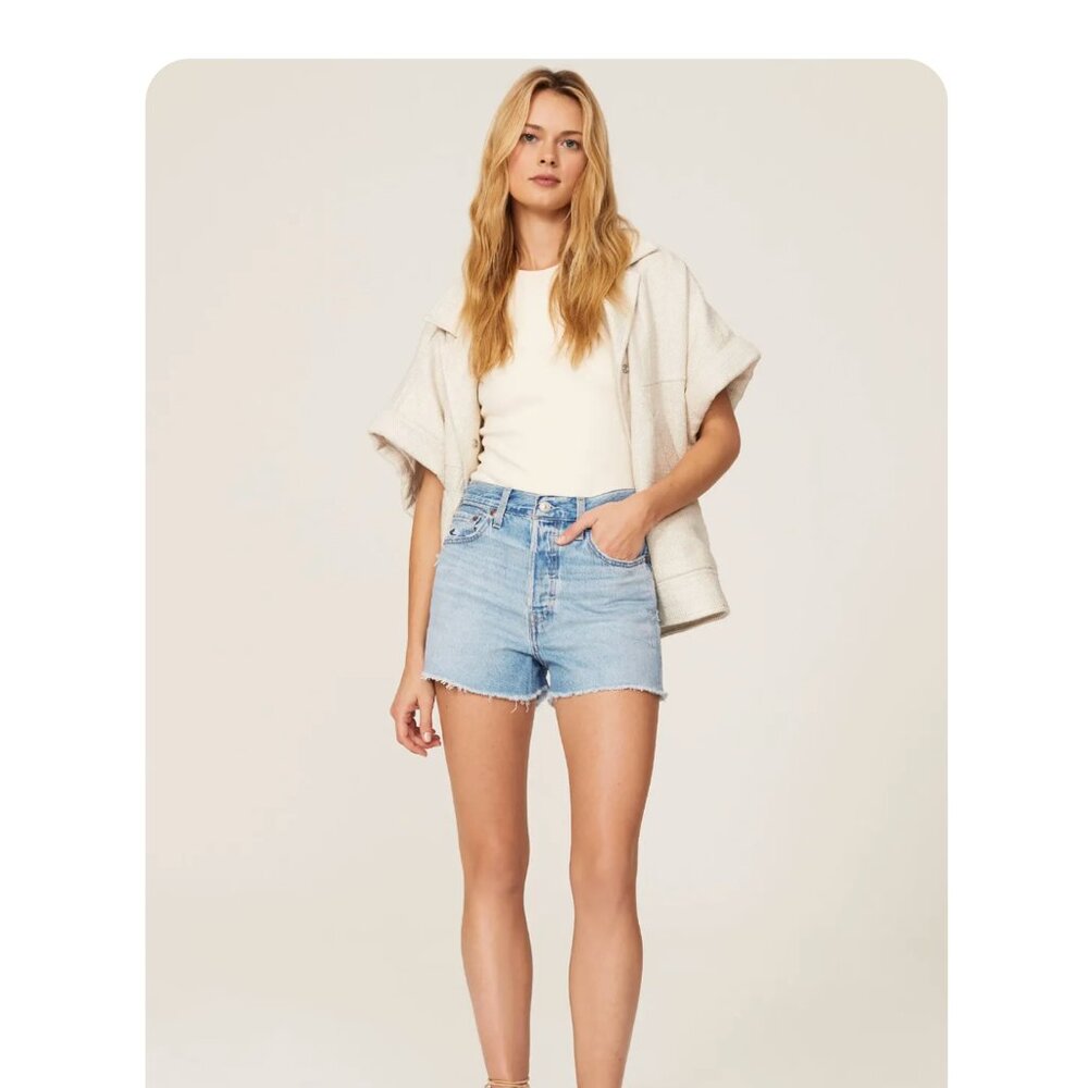 Levi's Light Blue High-Rise Denim Jean Shorts